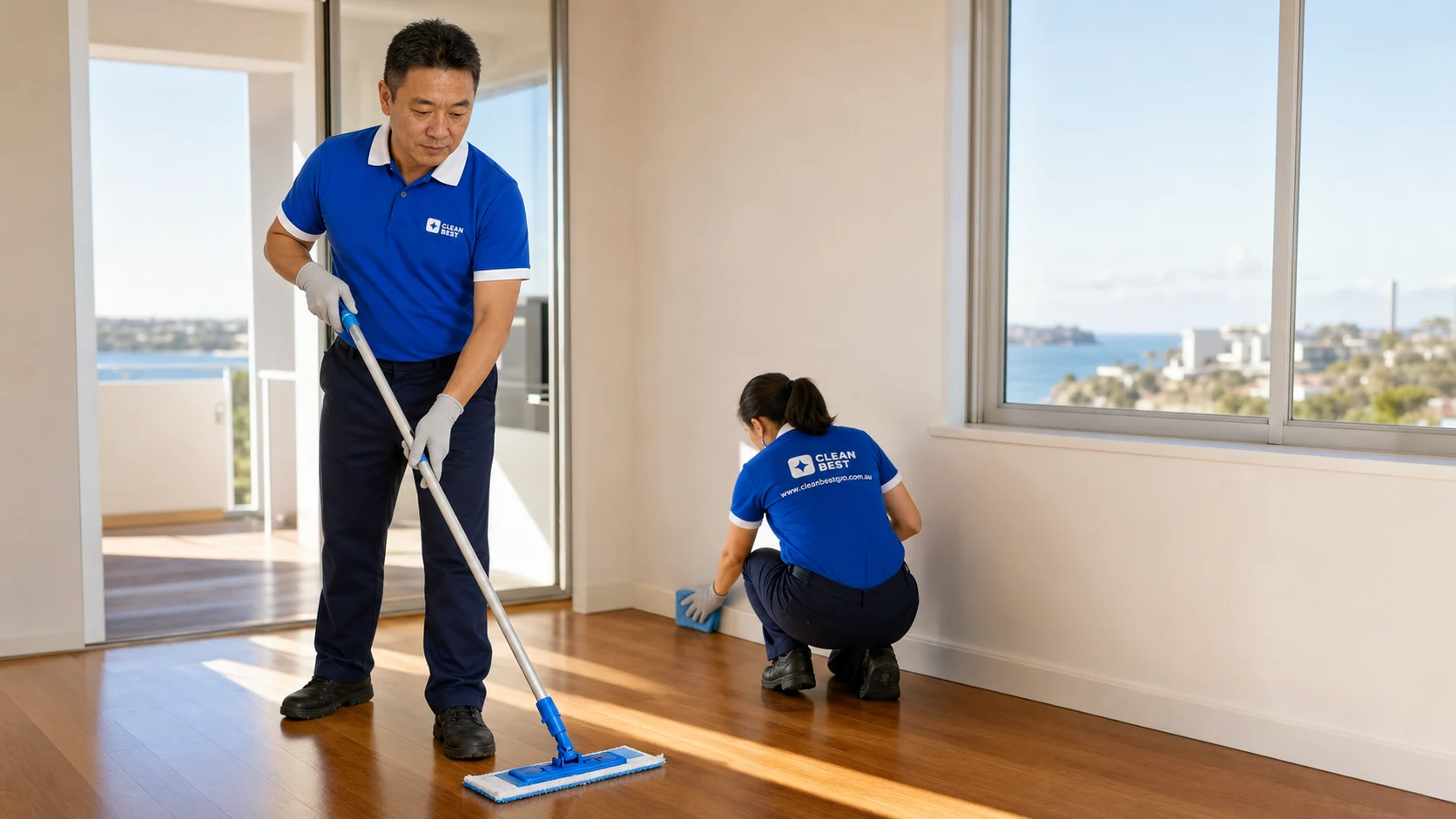 Clean Best cleaner detailing an empty apartment for an exit inspection in Sydney NSW